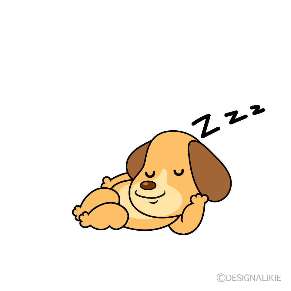 かわいい寝るイヌイラスト