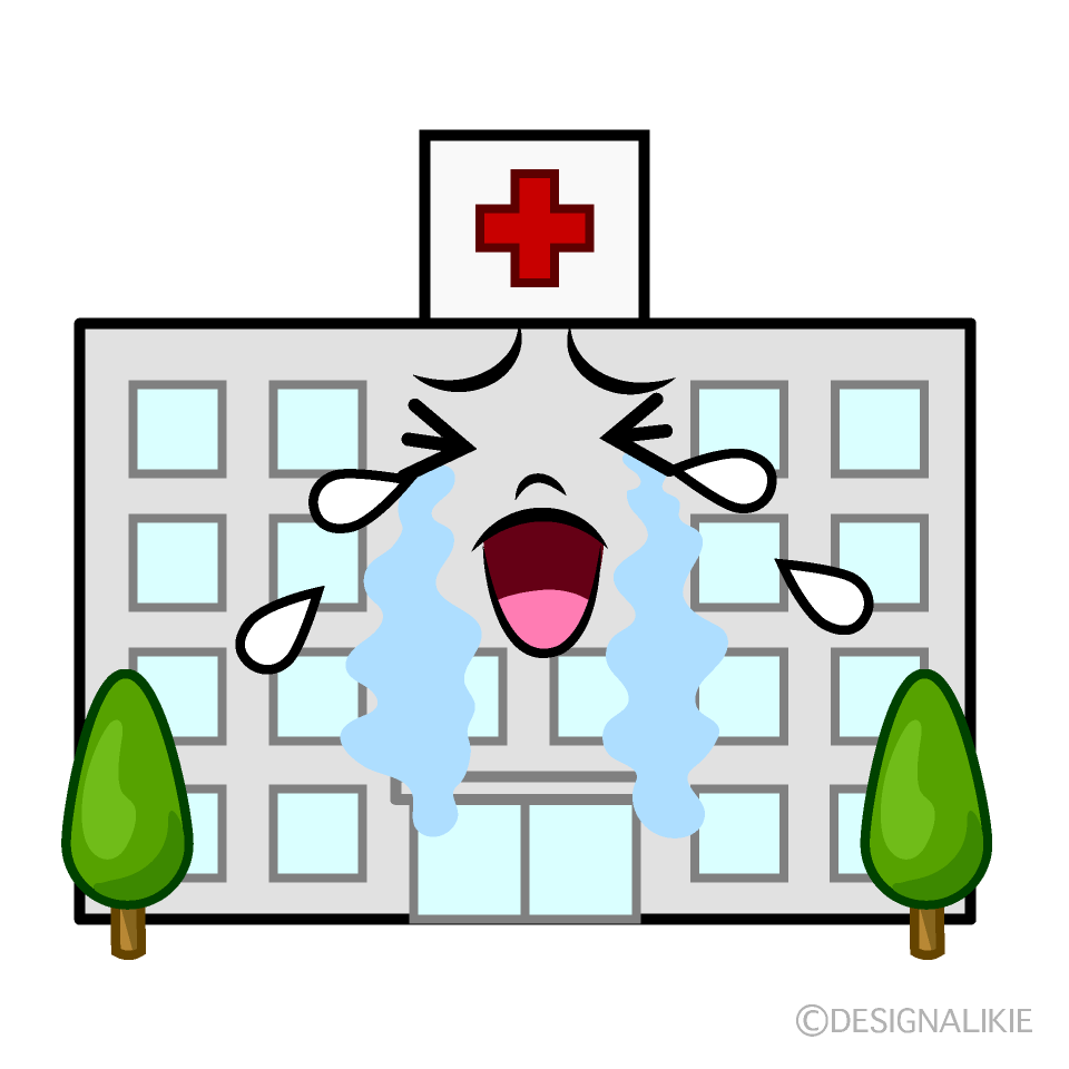 かわいい泣く病院イラスト