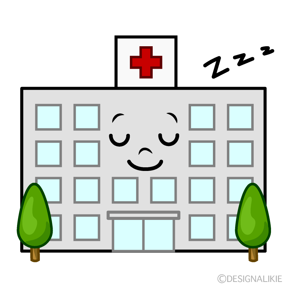 かわいい寝る病院イラスト
