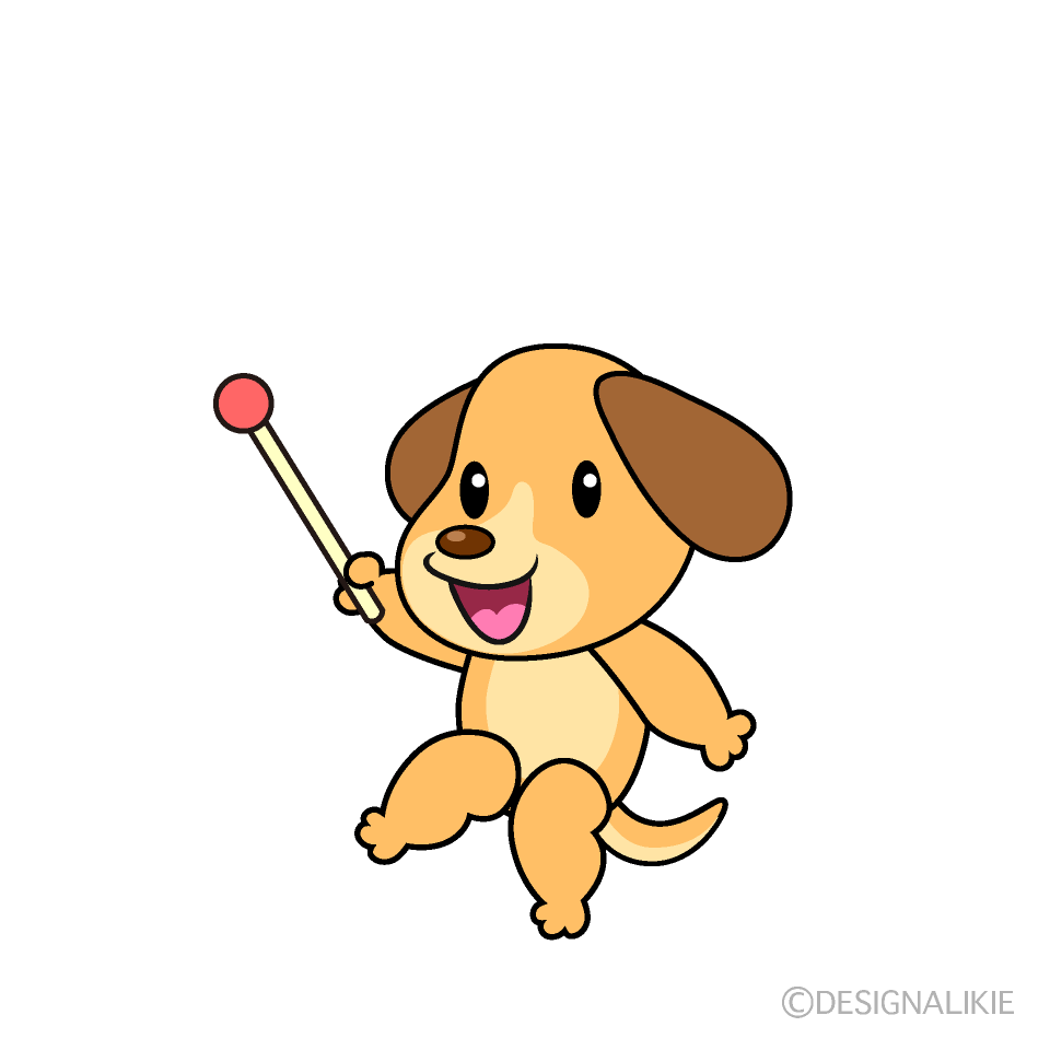 かわいい説明するイヌイラスト