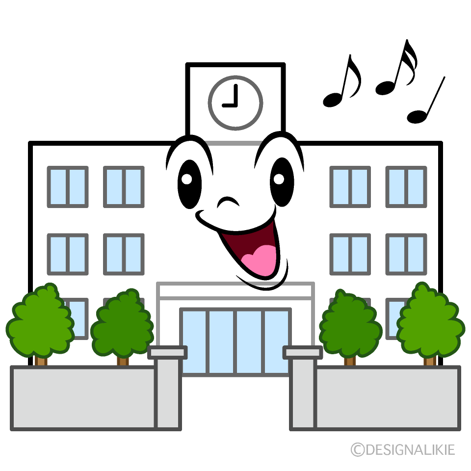 かわいい歌う学校イラスト