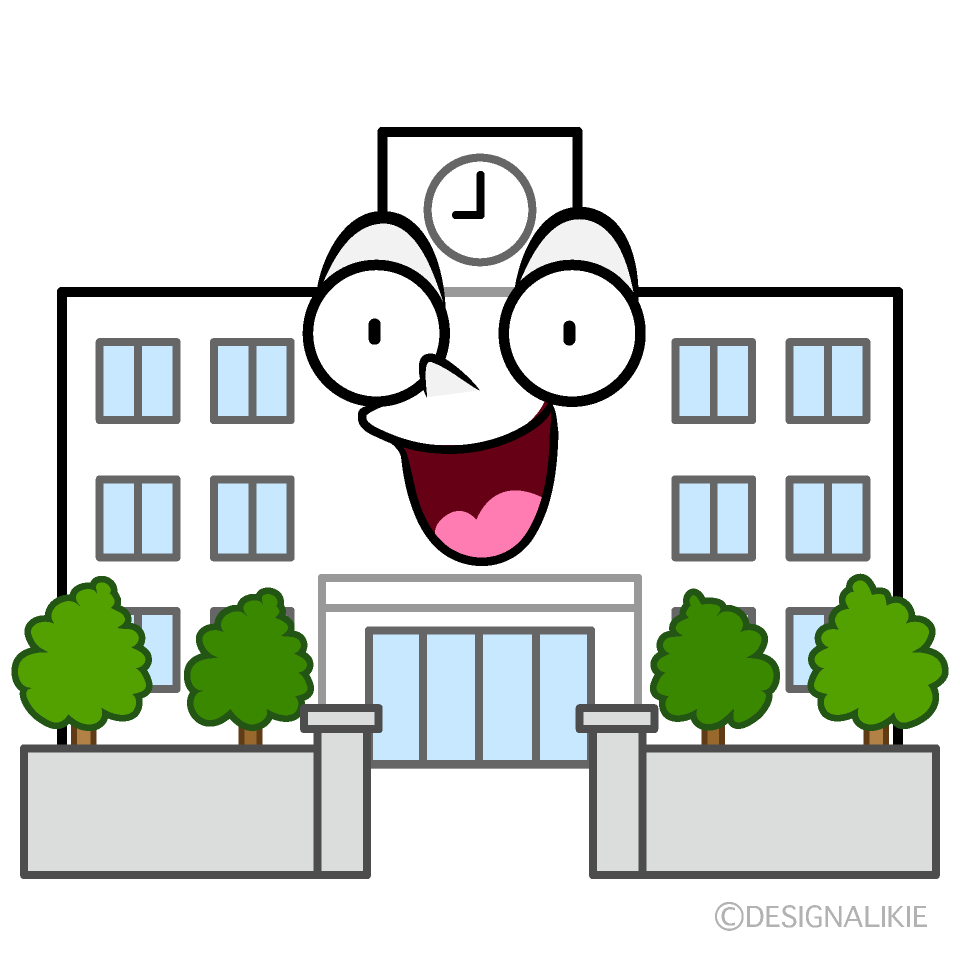 かわいい驚く学校イラスト