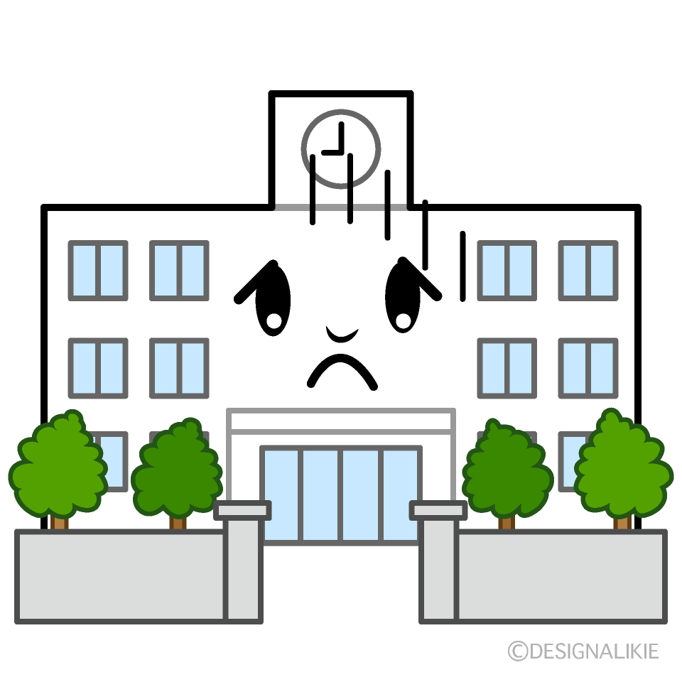 かわいい落ち込む学校イラスト