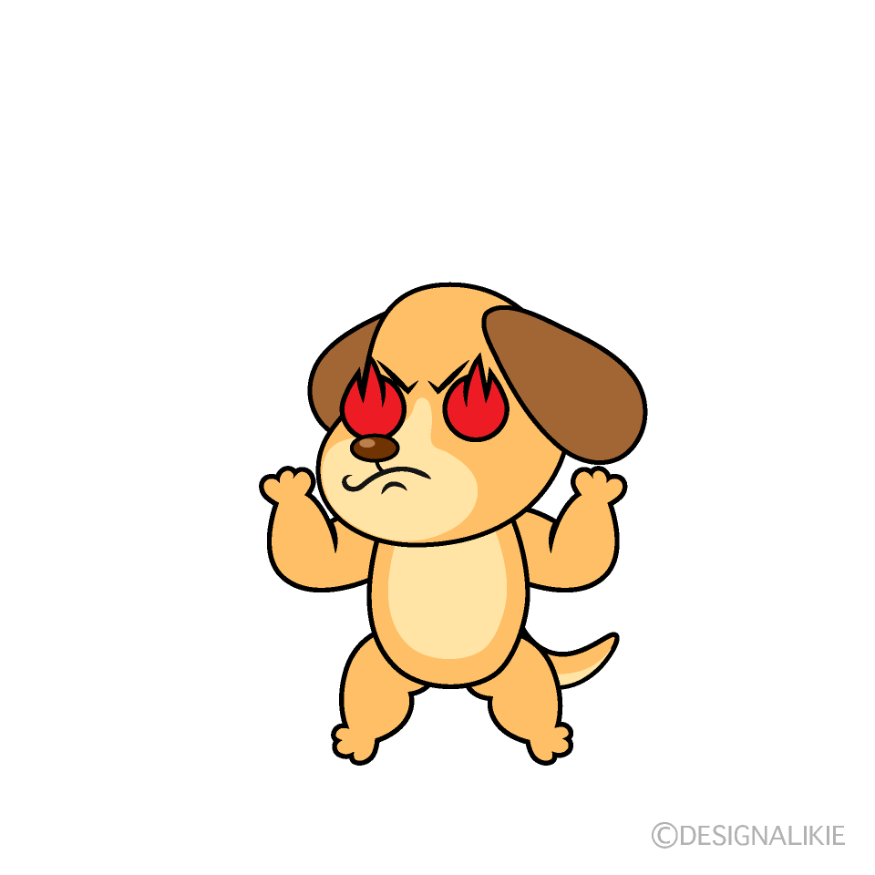 かわいい燃えるイヌイラスト