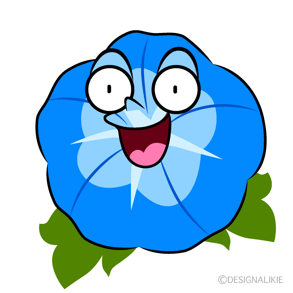 かわいい驚く朝顔イラスト