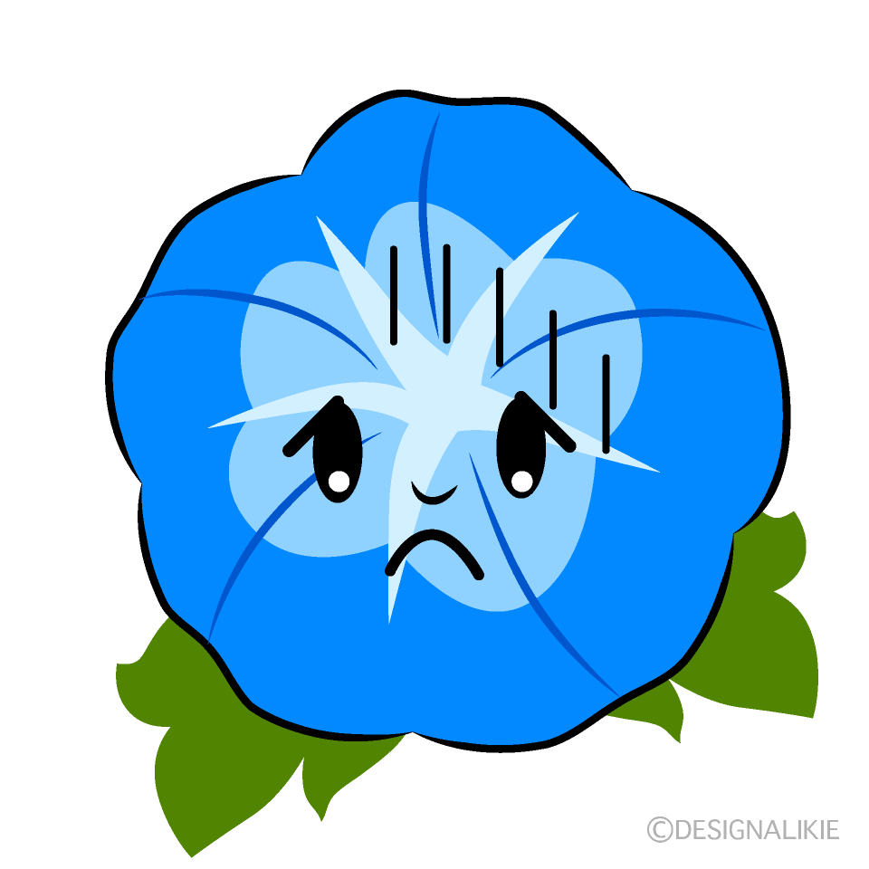 かわいい落ち込む朝顔イラスト