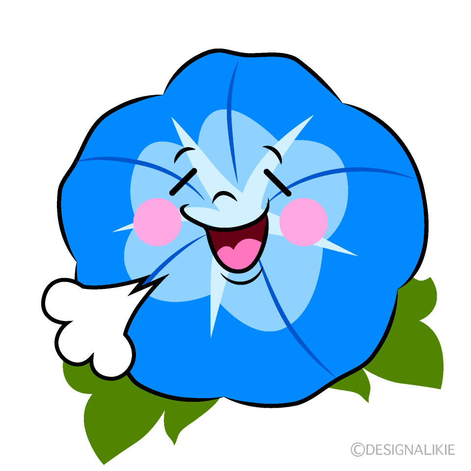 かわいいリラックスする朝顔イラスト
