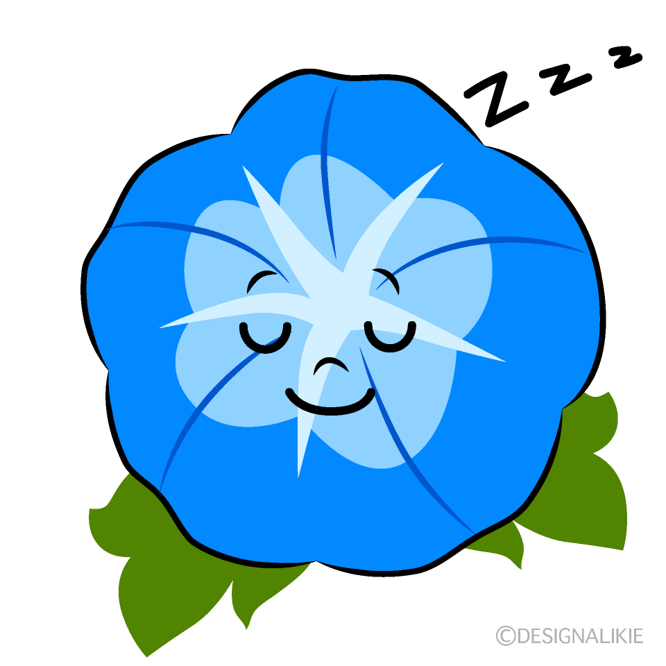 かわいい寝る朝顔イラスト
