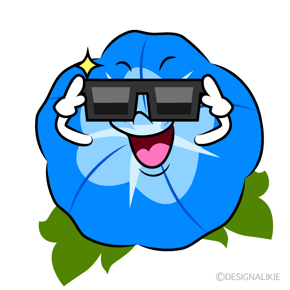 かわいいサングラスの朝顔イラスト