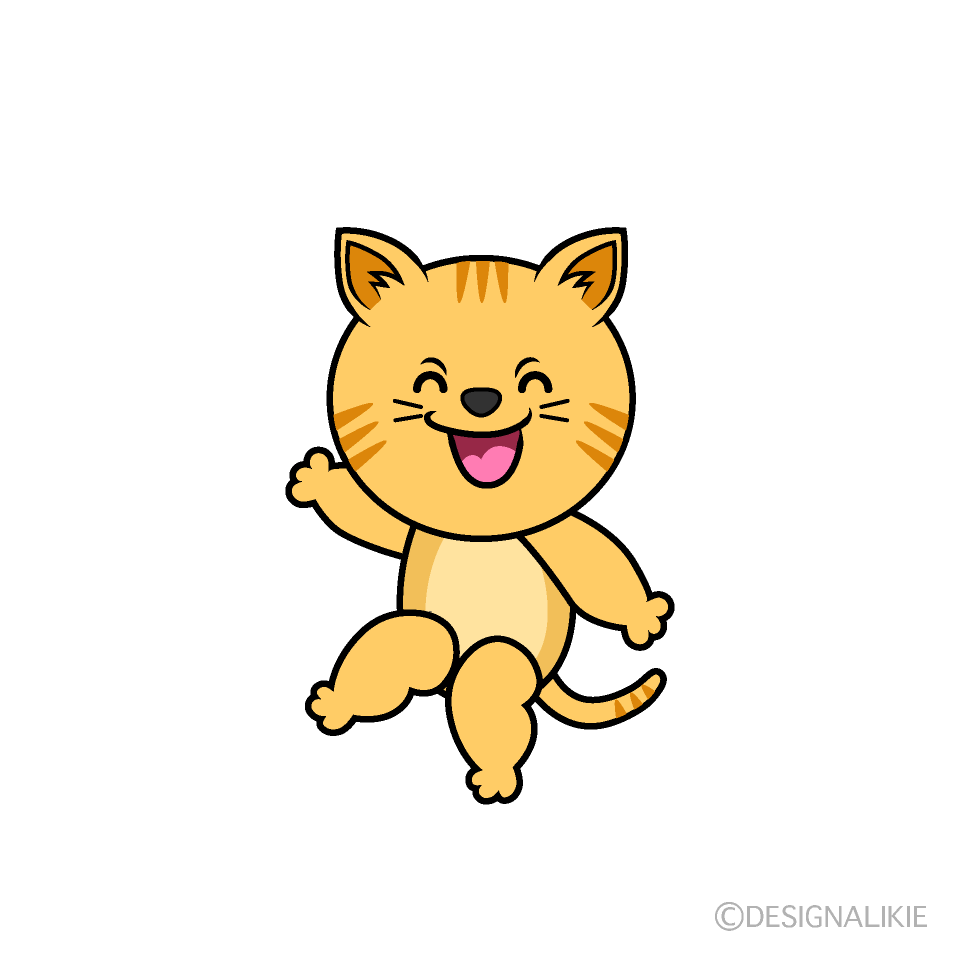 かわいい笑顔のトラ猫イラスト