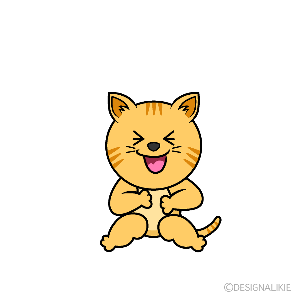 かわいい笑うトラ猫イラスト