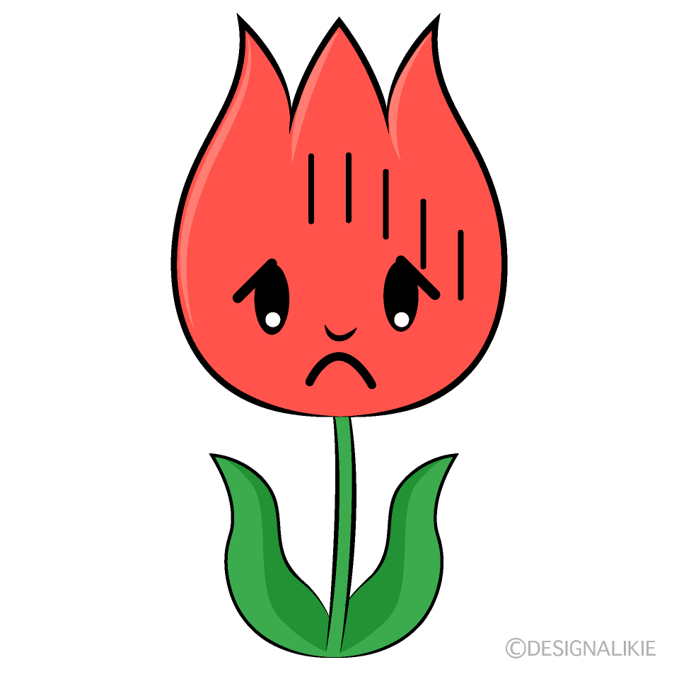 かわいい落ち込むチューリップイラスト