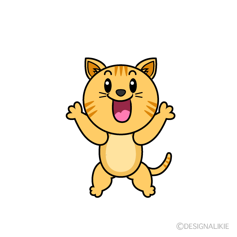 かわいい驚くトラ猫イラスト