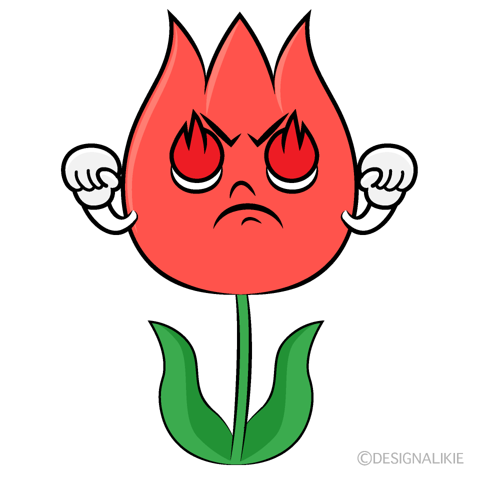 かわいい熱意のあるチューリップイラスト