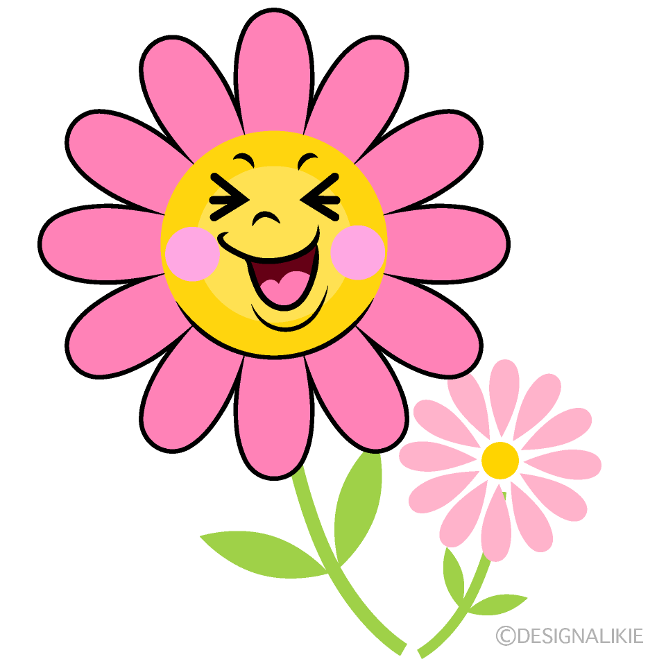 かわいい笑うコスモスイラスト