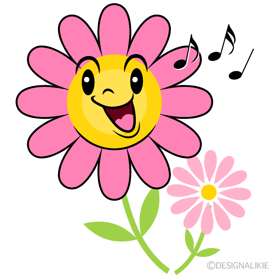かわいい歌うコスモスイラスト