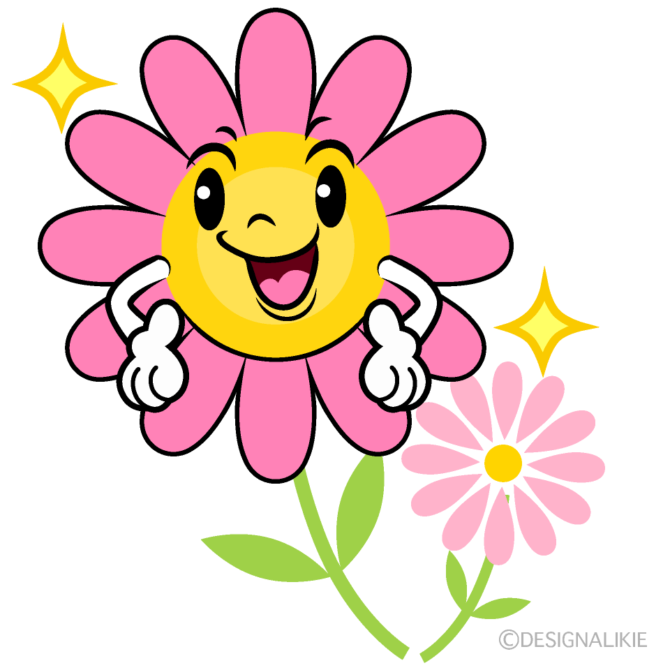 かわいい自信満々なコスモスイラスト