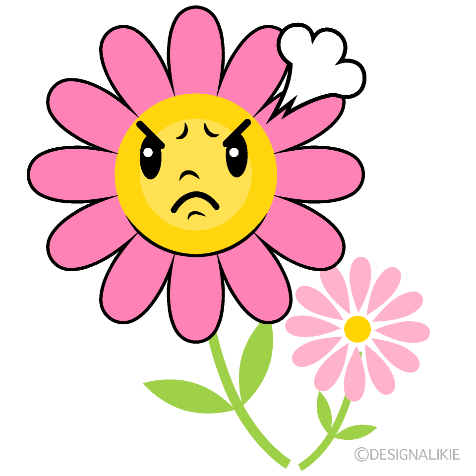 かわいい怒るコスモスイラスト