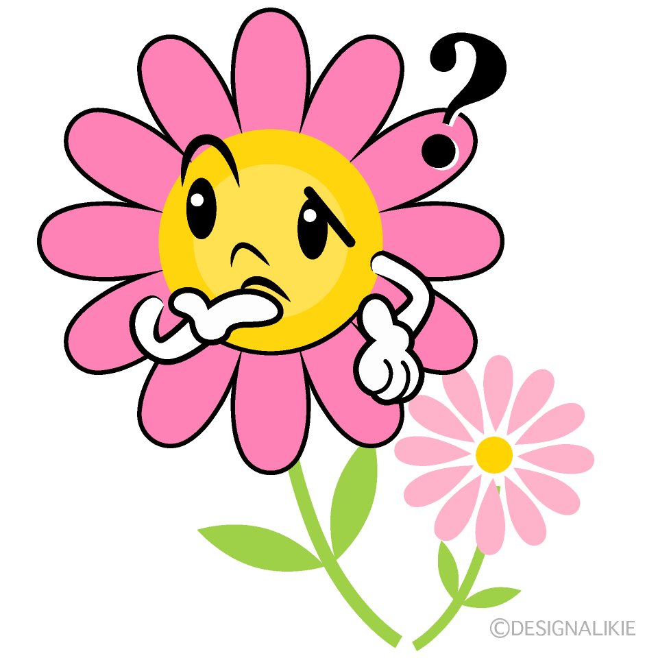 かわいい考えるコスモスイラスト