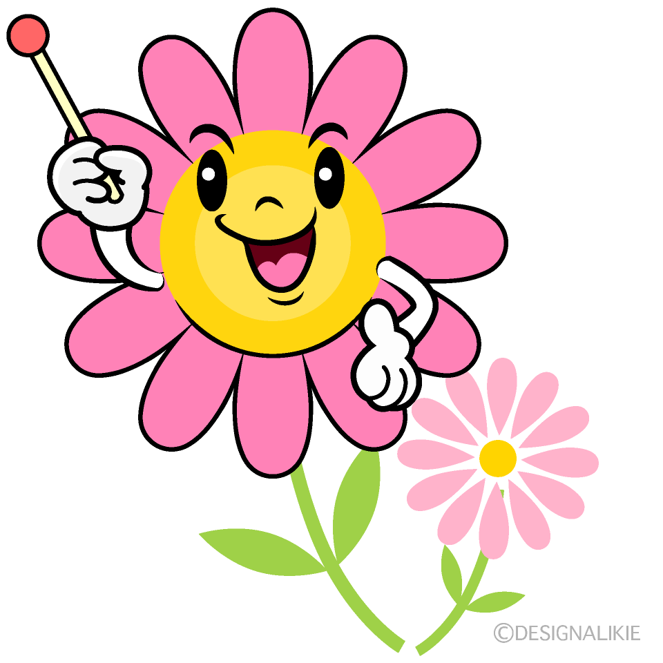かわいい説明するコスモスイラスト