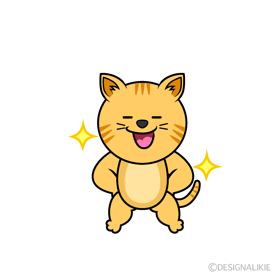 かわいい自信満々なトラ猫イラスト