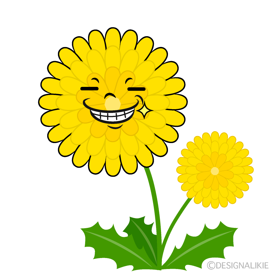 Cute Grinning Dandelion Clipart