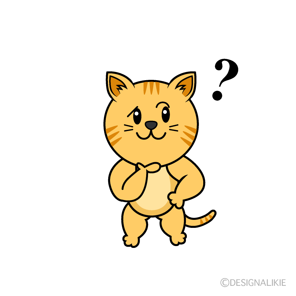 かわいい考えるトラ猫イラスト