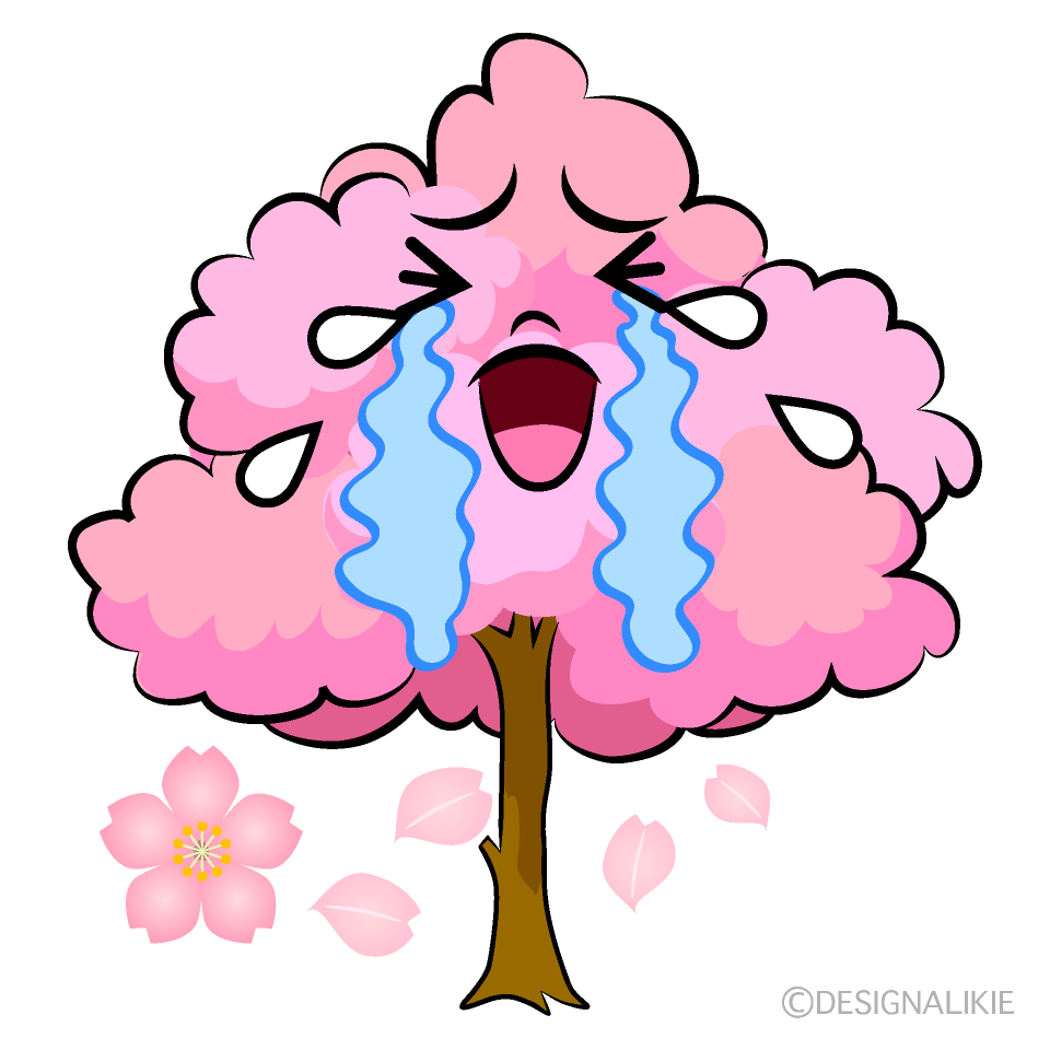 かわいい泣く桜の木イラスト