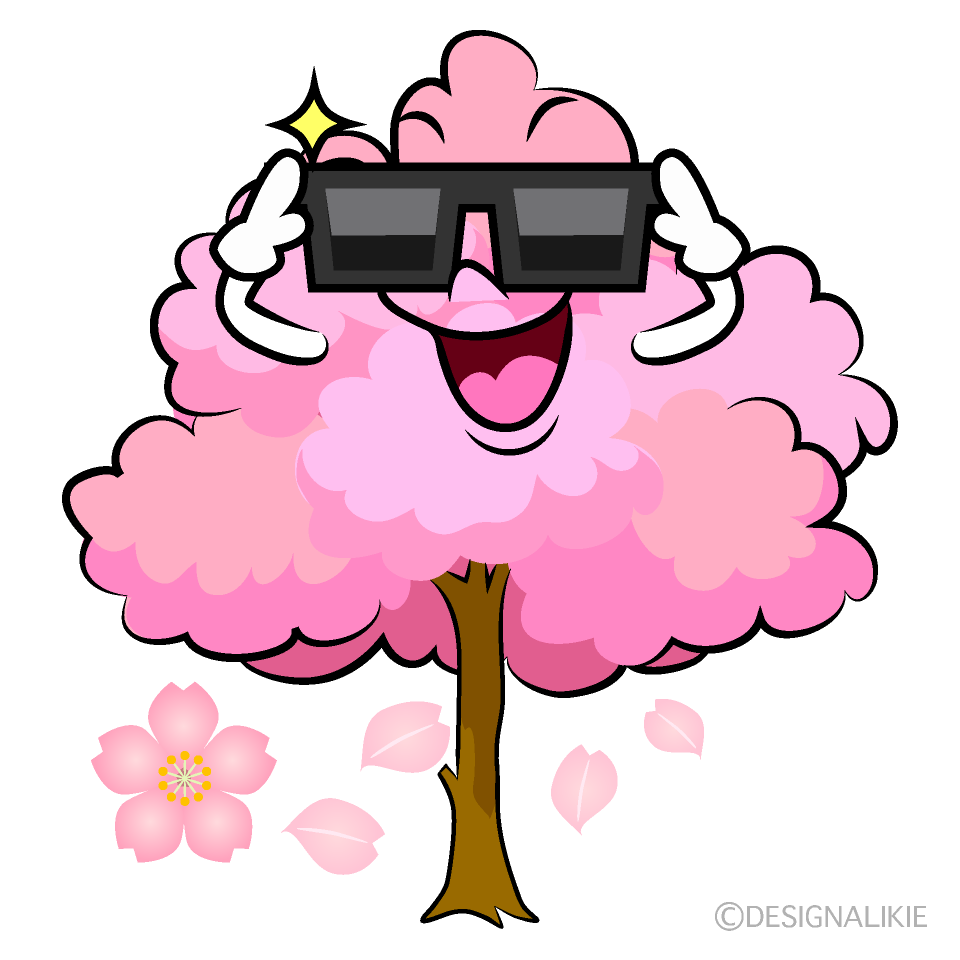 かわいいかっこいい桜の木イラスト