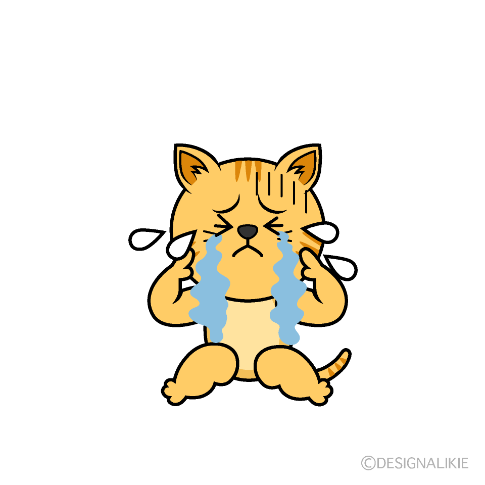 かわいい泣くトラ猫イラスト