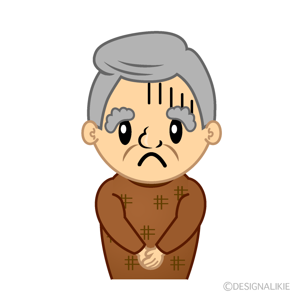 Cute Depressed Grandpa Clipart