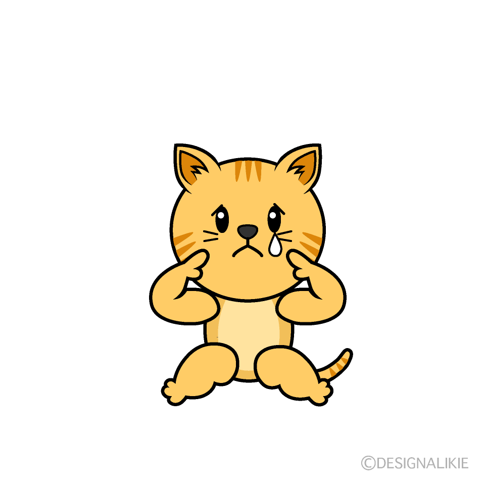 かわいい悲しいトラ猫イラスト