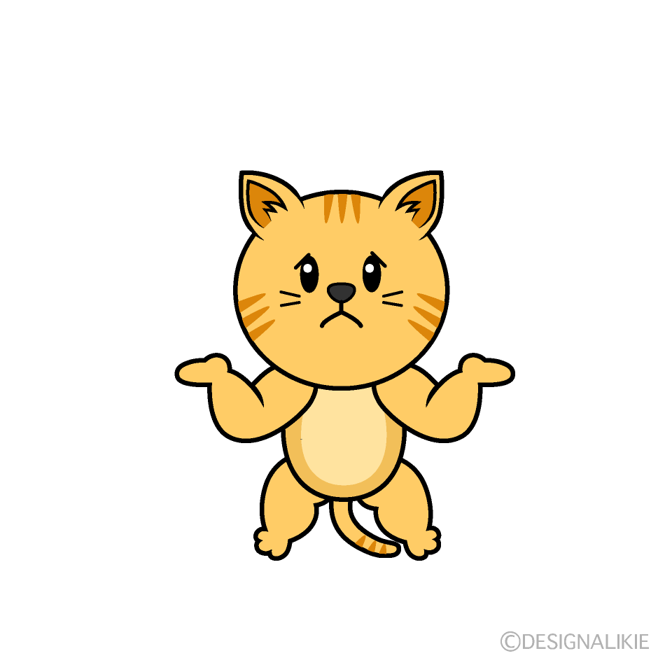 かわいい困るトラ猫イラスト