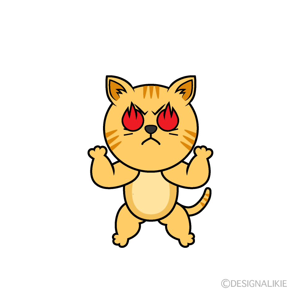かわいい燃えるトラ猫イラスト