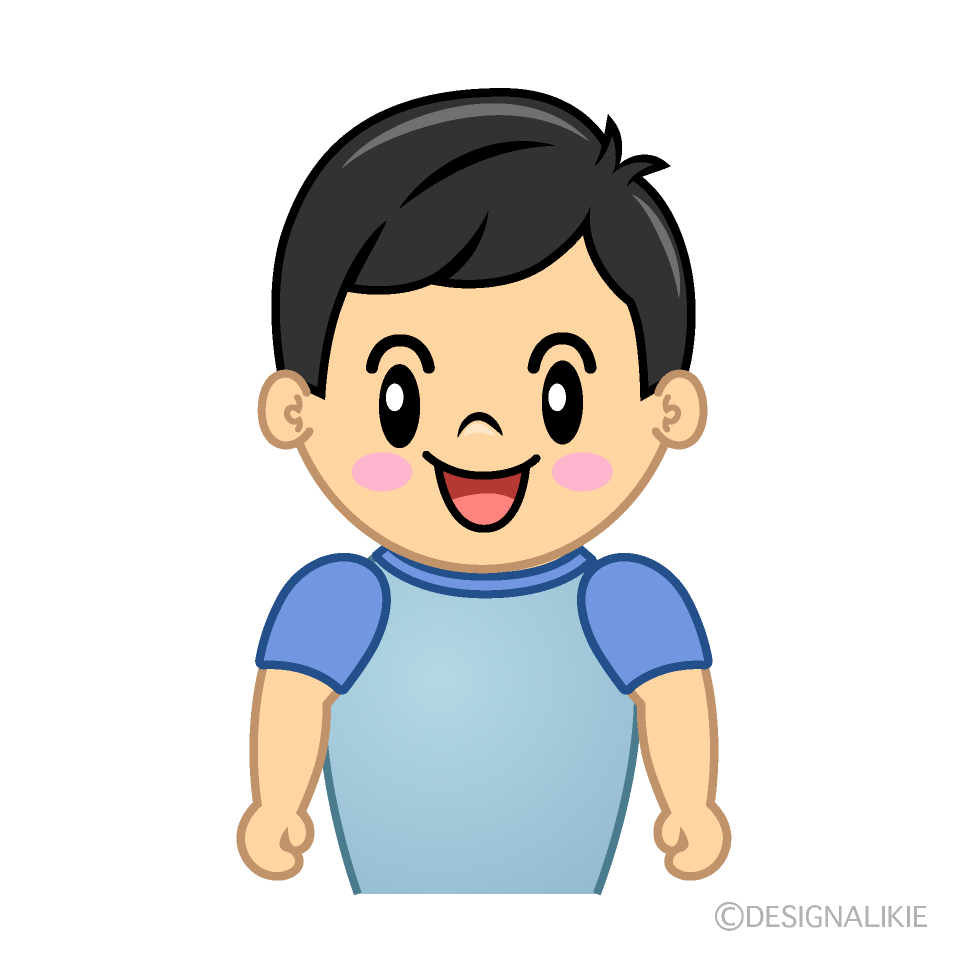 かわいい笑顔の男の子どもイラスト