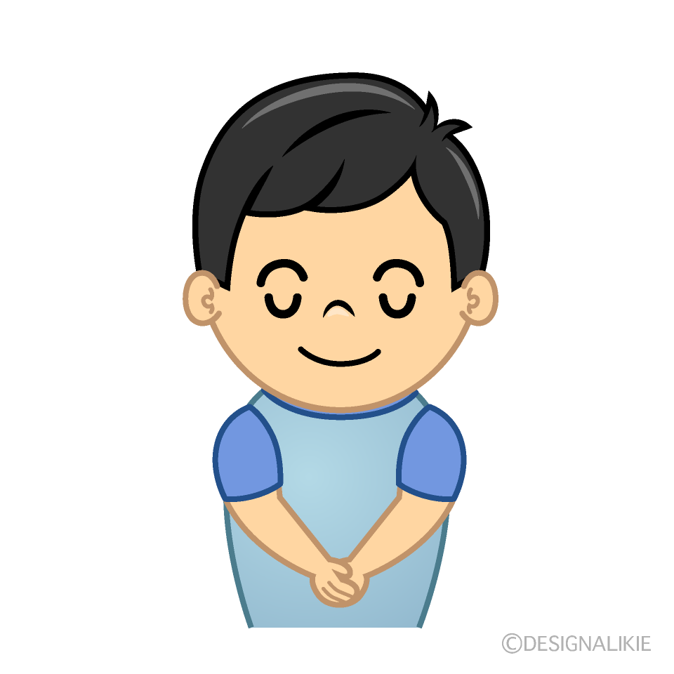 かわいいお辞儀する男の子どもイラスト