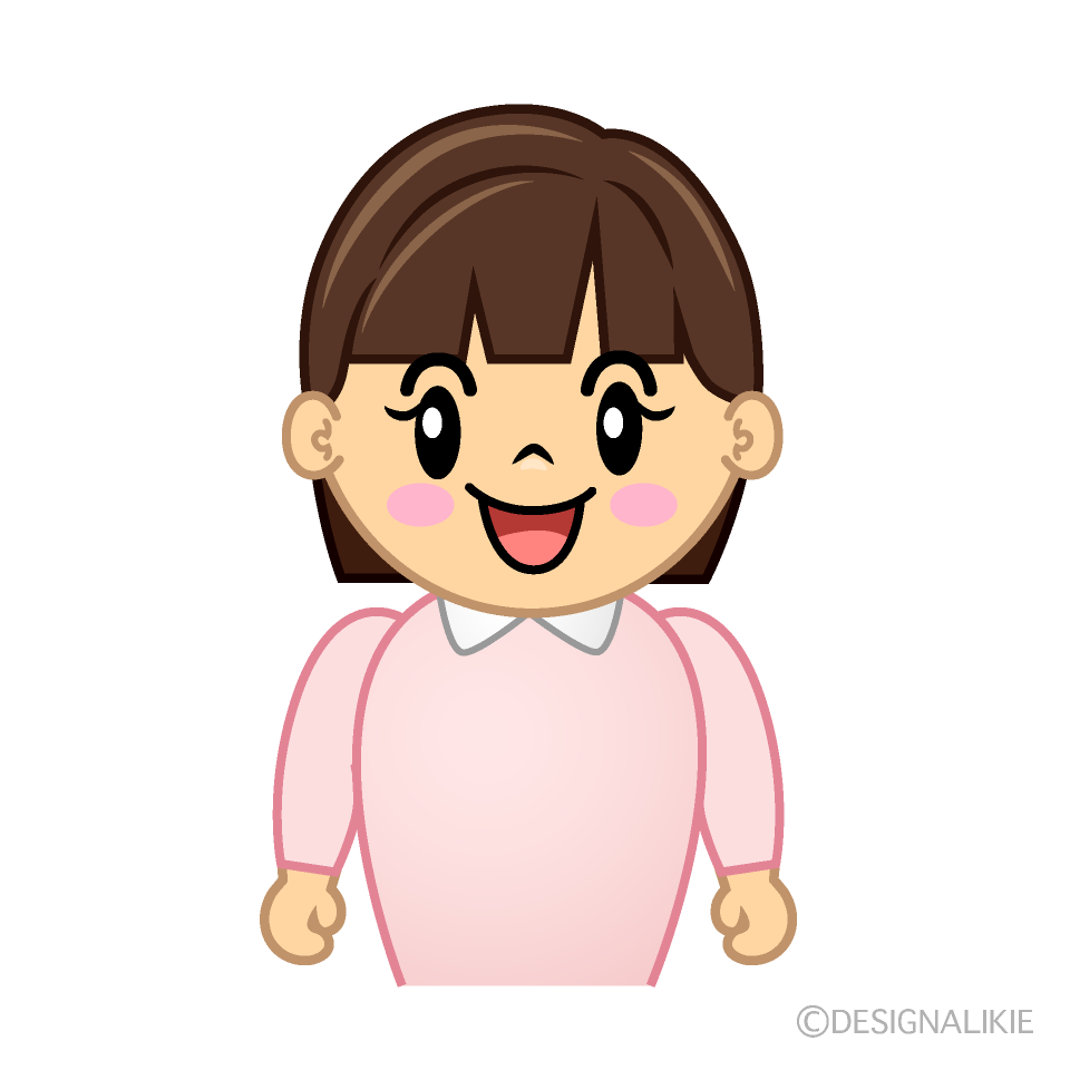 かわいい笑顔の女の子どもイラスト