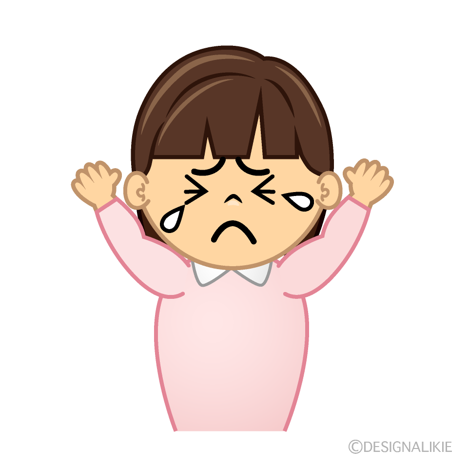 かわいい泣く女の子どもイラスト