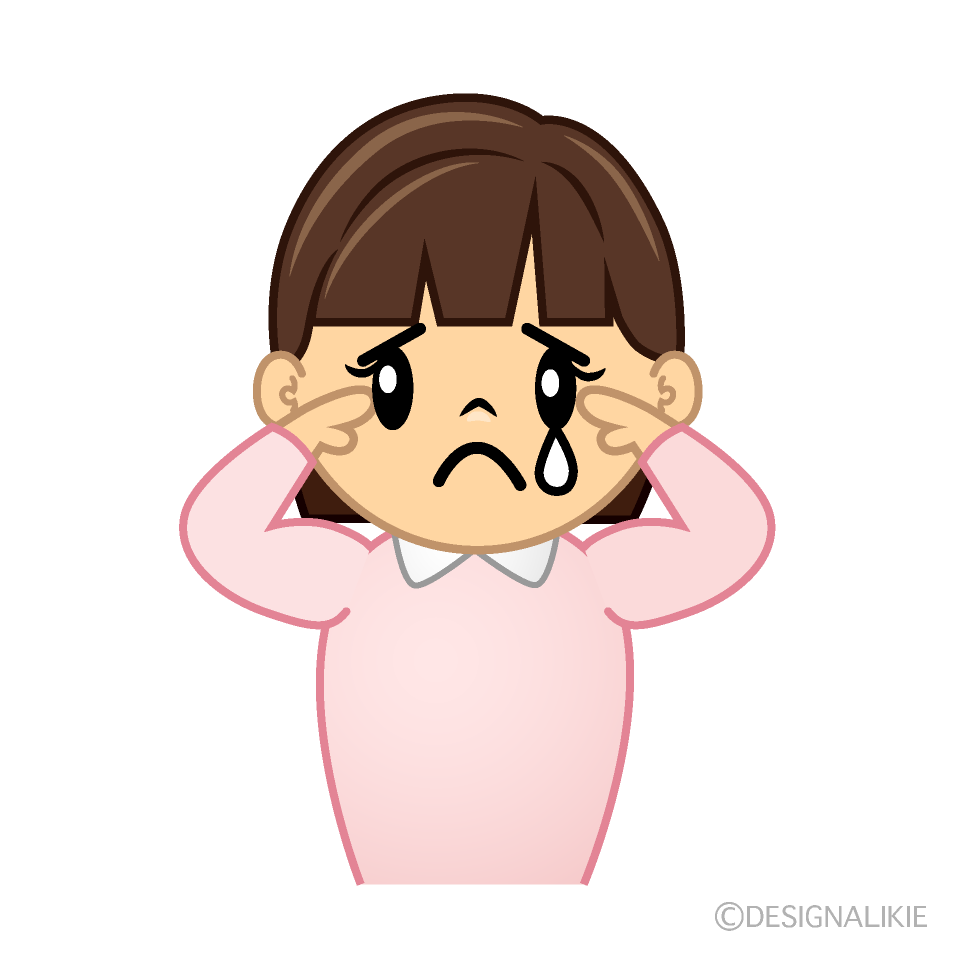 かわいい悲しい女の子どもイラスト