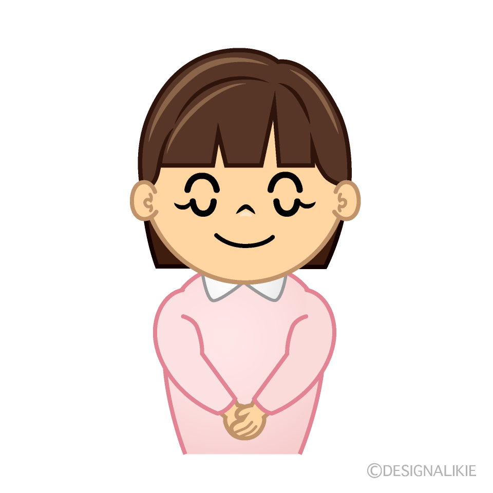 かわいいお辞儀する女の子どもイラスト