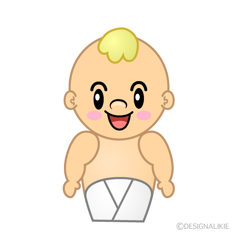 かわいい笑顔の赤ちゃんイラスト