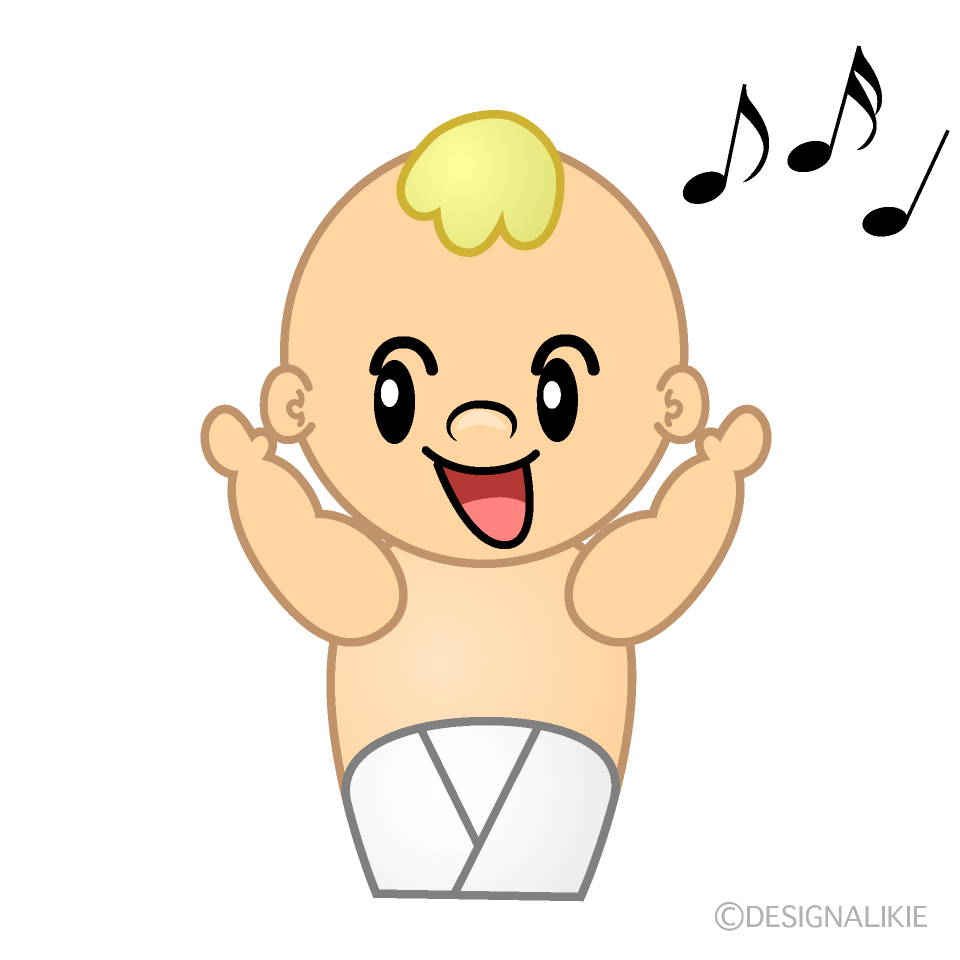 かわいい歌う赤ちゃんイラスト