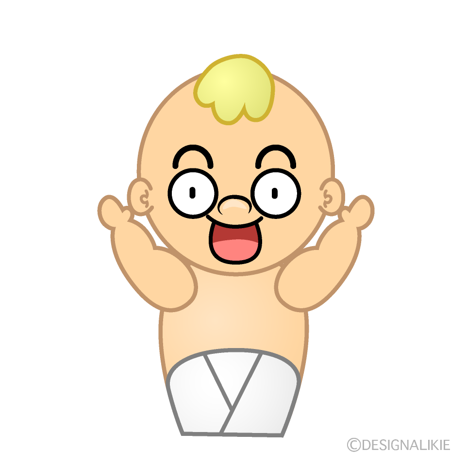 かわいい驚く赤ちゃんイラスト