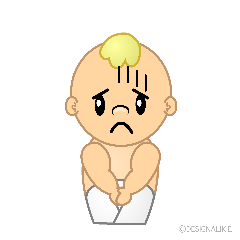 かわいい落ち込む赤ちゃんイラスト