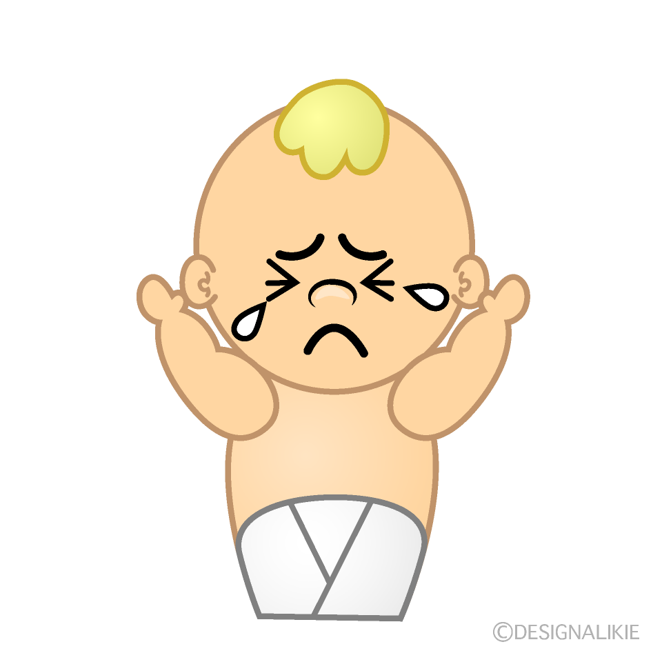 かわいい泣く赤ちゃんイラスト