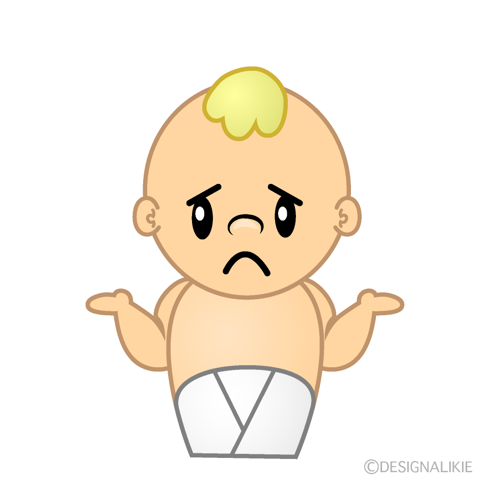 かわいい困る赤ちゃんイラスト