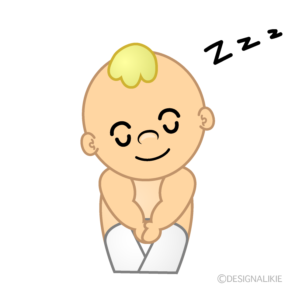かわいい居眠りする赤ちゃんイラスト