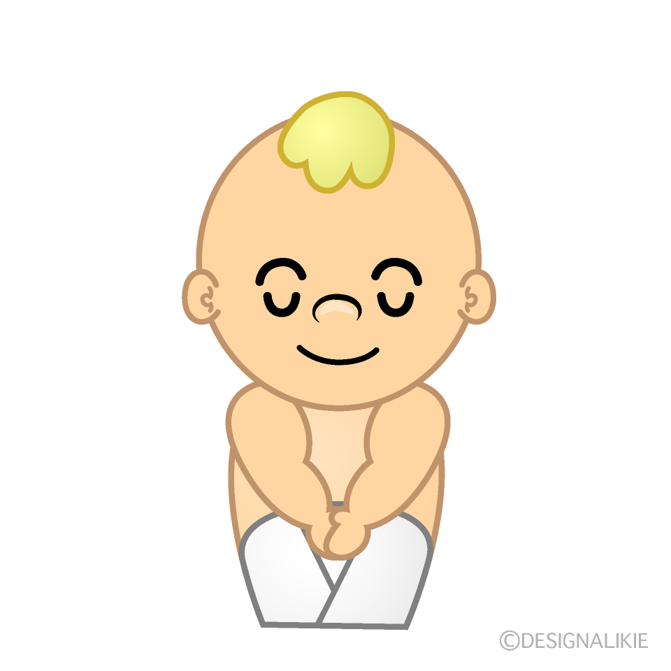 かわいいお辞儀する赤ちゃんイラスト