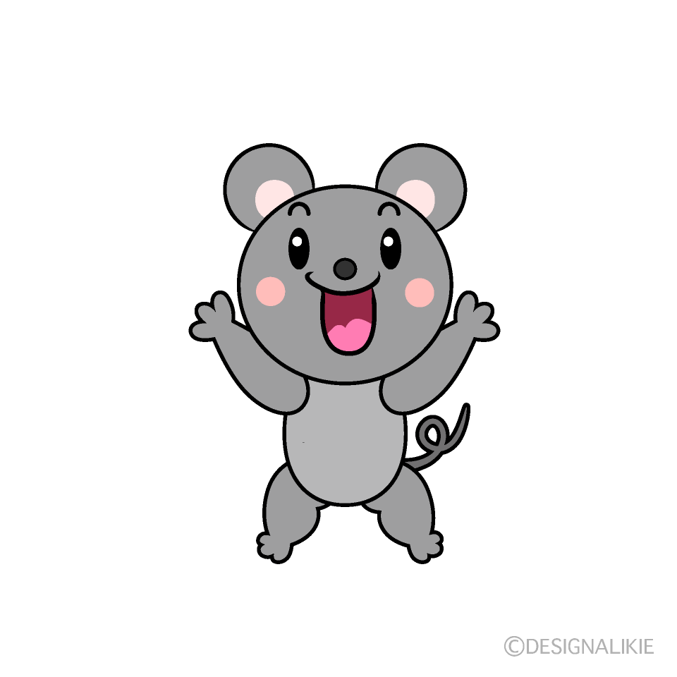 かわいい驚くネズミイラスト