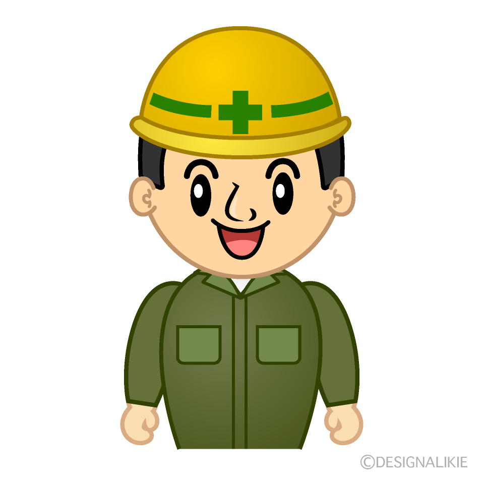 かわいい笑顔の作業員イラスト